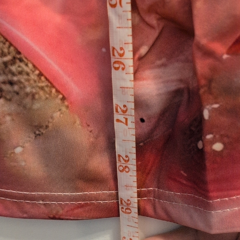 Pink and Orange Oversized Short Sleeve Scrub Top - Picture 7 of 7